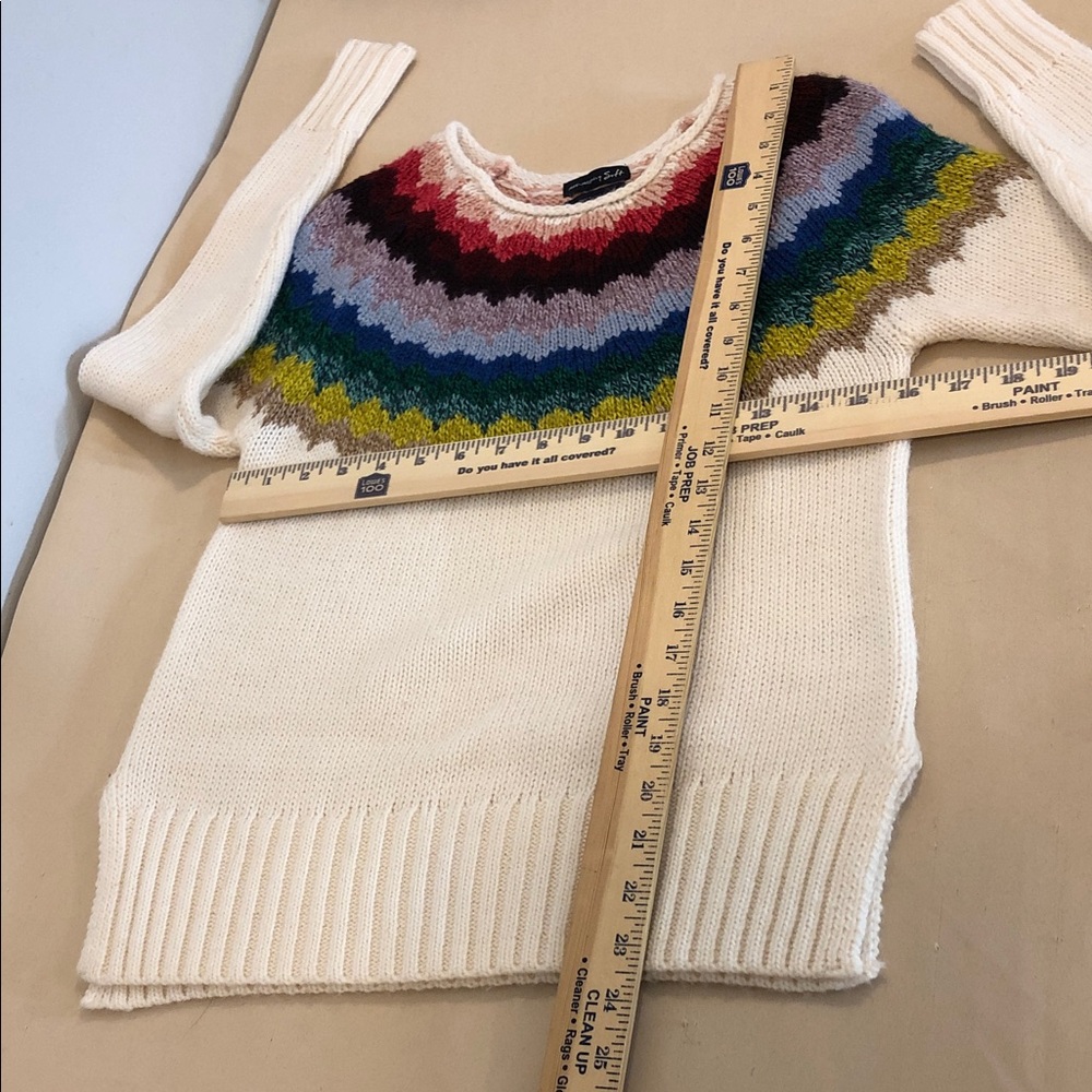 American Eagle Outfitters Rainbow Chevron Sweater XXS Wool Blend Pullover Y2K - Picture 8 of 10